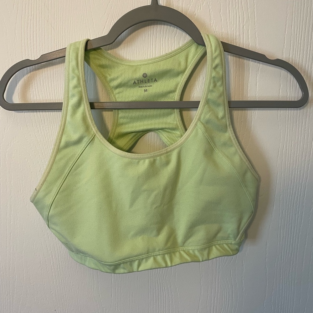 Athleta Green Racerback Sports Bra